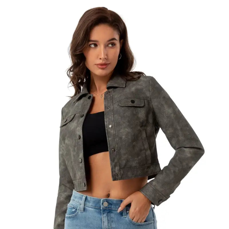 Veste coupe courte militaire femme