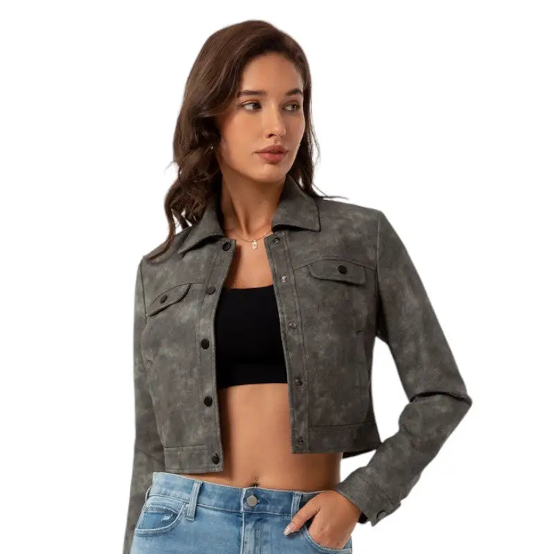 Veste coupe courte militaire femme