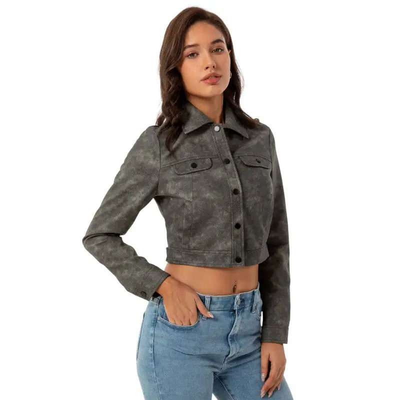 Veste coupe courte militaire femme