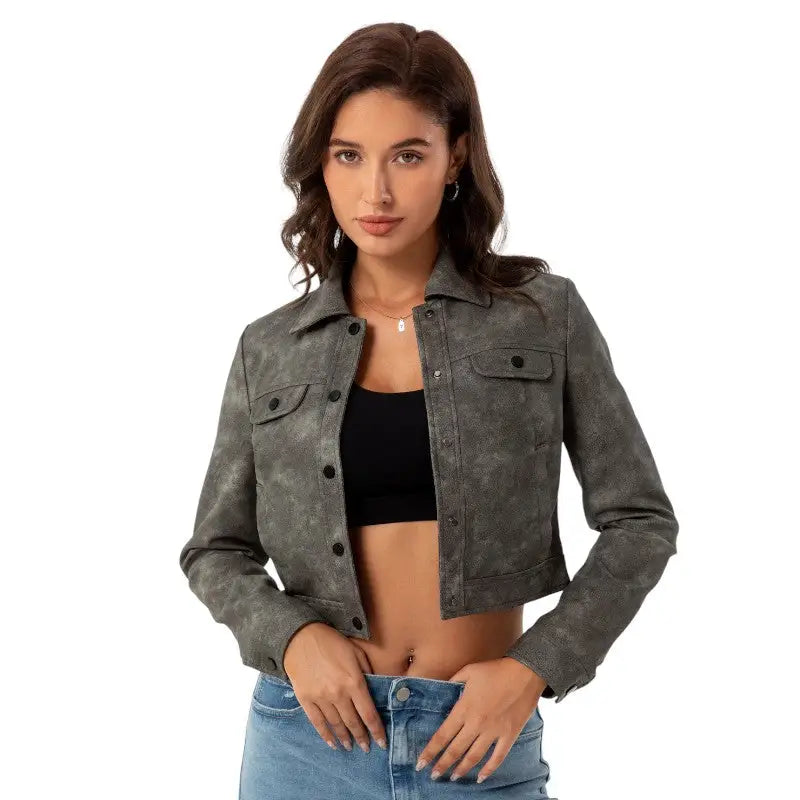 Veste coupe courte militaire femme