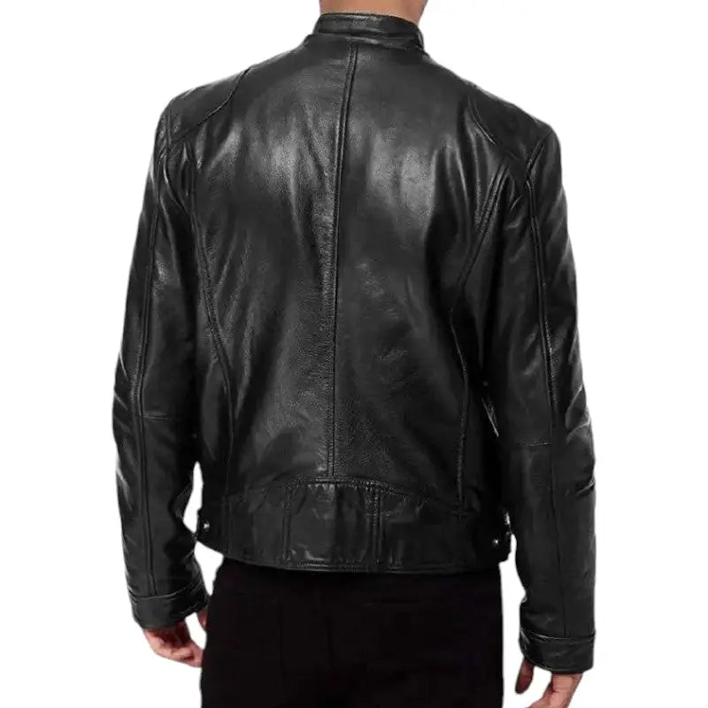 Veste en cuir motard homme