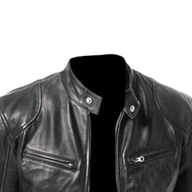 Veste en cuir motard homme
