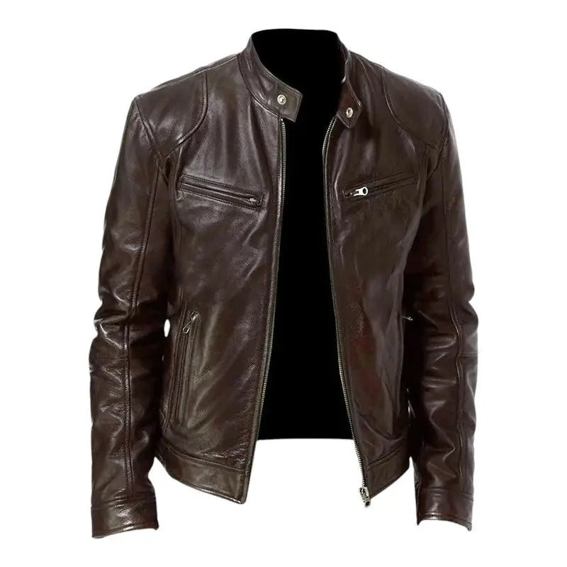 Veste en cuir motard homme