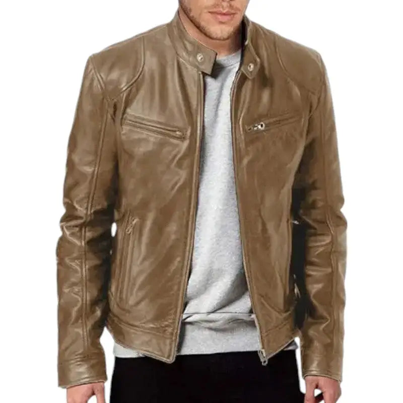 Veste en cuir motard homme