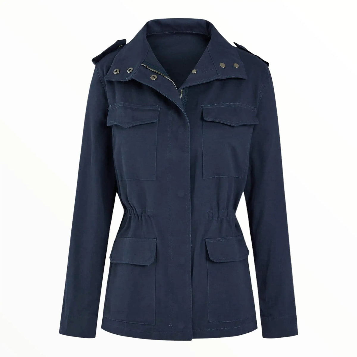 Veste style militaire femme kaki multi-poches cintrée