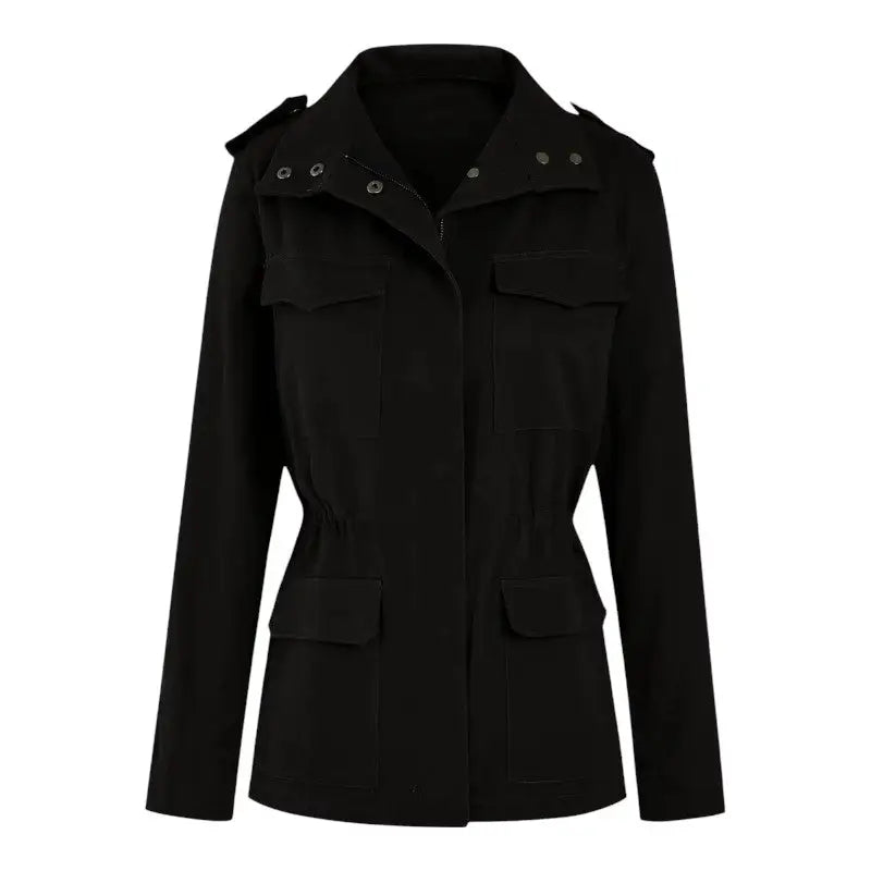 Veste style militaire femme kaki multi-poches cintrée