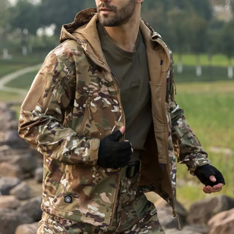 Veste softshell chasse doublée polaire